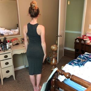 Grey Midi-Length Bodycon